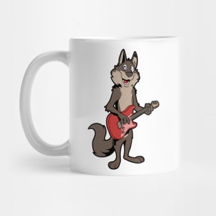 Comic Wolf plays electric guitar Mug